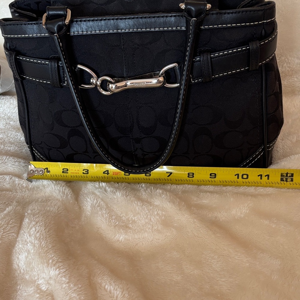 Coach Black Handbag with Silver Accents - Picture 7 of 10